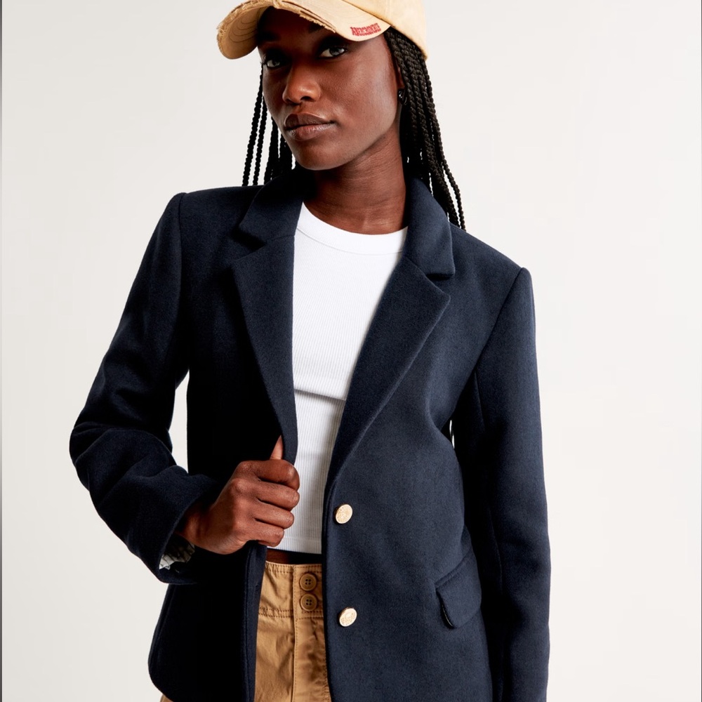 Abercrombie & Fitch Dark Blue Women's Blazer - Picture 5 of 9